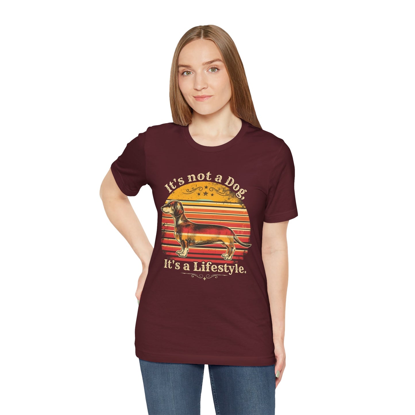 Retro Dachshund pet Tee — "It's Not a Dog, It's a Lifestyle"