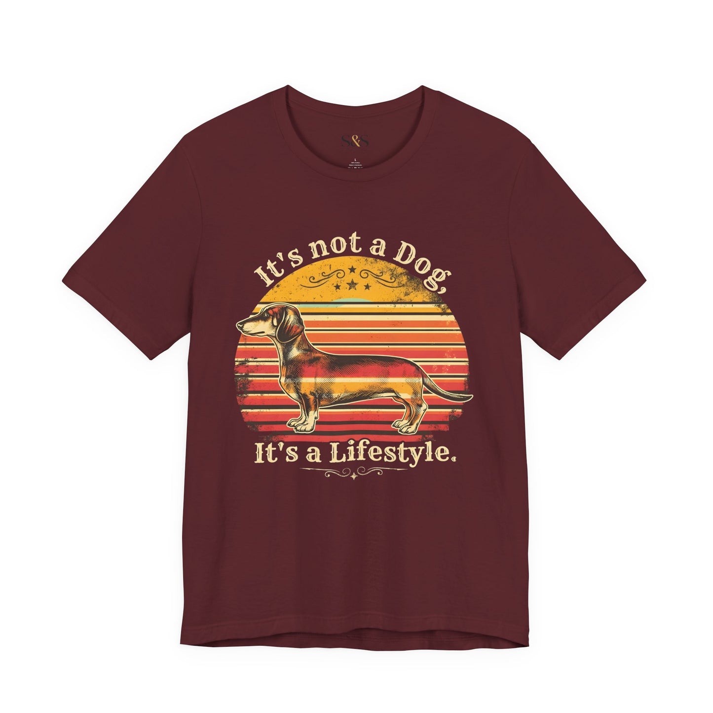 Retro Dachshund pet Tee — "It's Not a Dog, It's a Lifestyle"