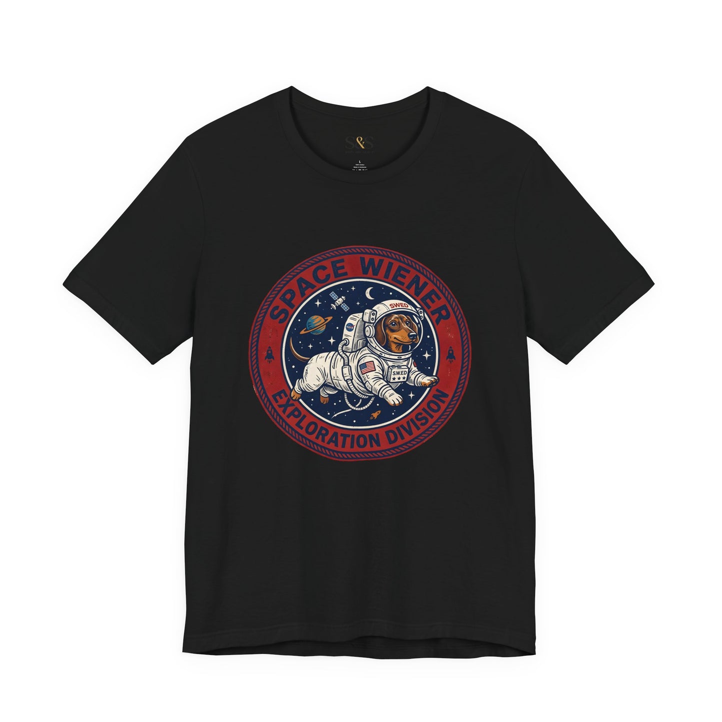 Space wiener Exploration division — "Dachshung  pet Tee " | Weiner