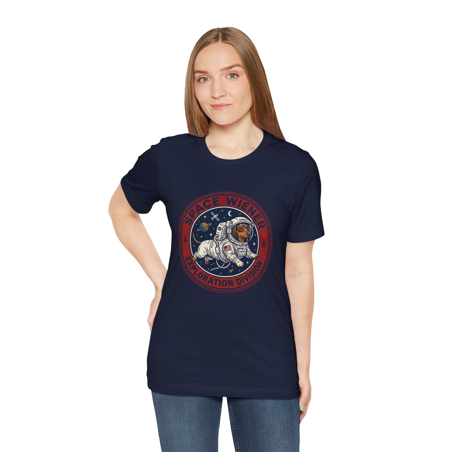 Space wiener Exploration division — "Dachshung  pet Tee " | Weiner