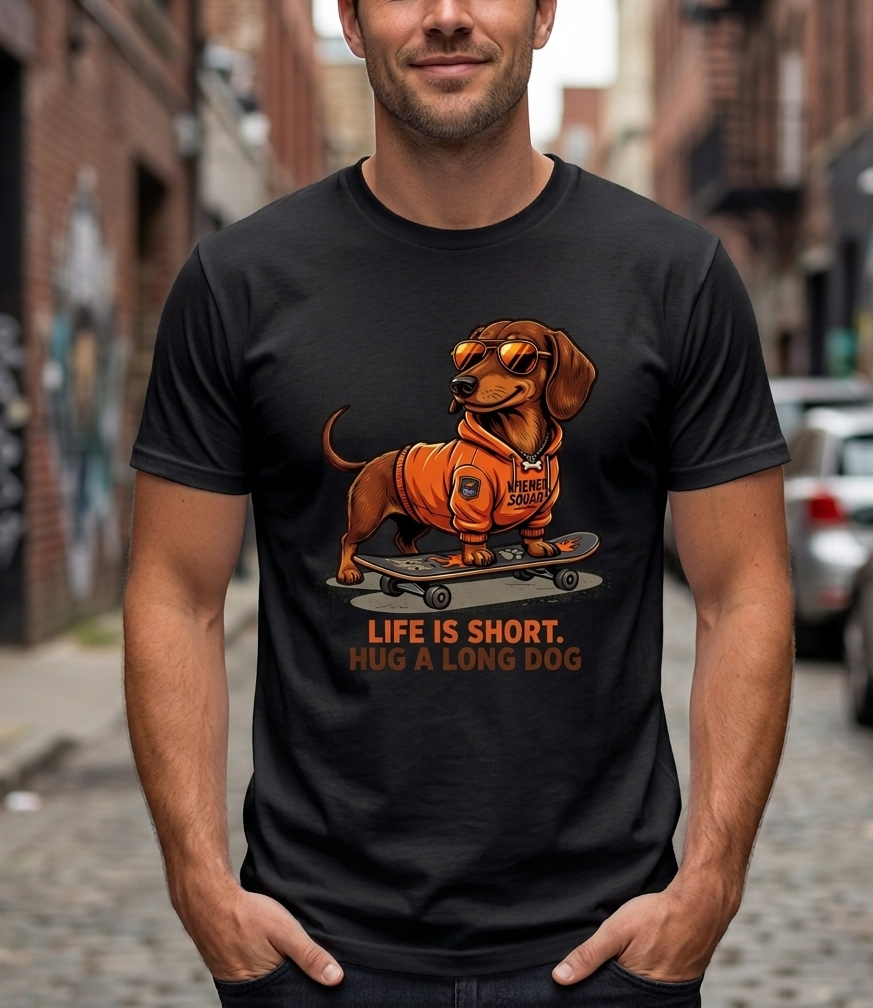 Life Is Short Hug a Long Dog — Dachshund Lover pet Shirt | Wiener Dog Gift
