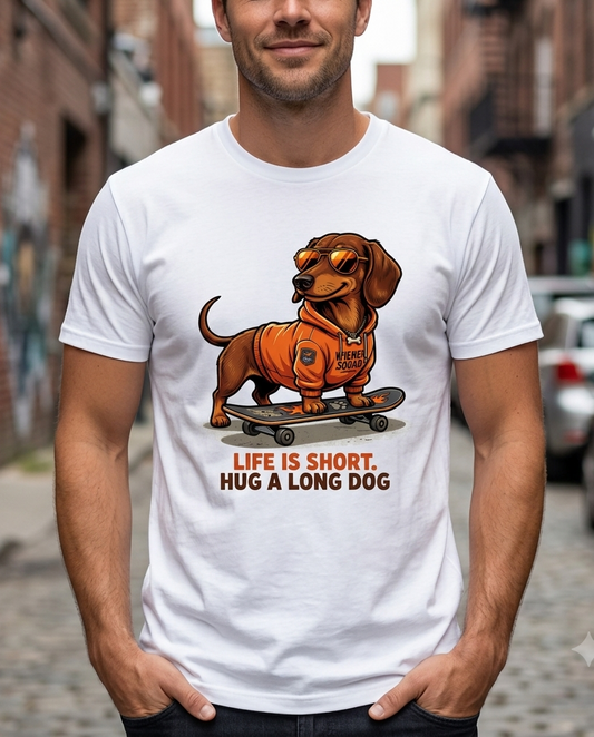 Life Is Short Hug a Long Dog — Dachshund Lover pet Shirt | Wiener Dog Gift