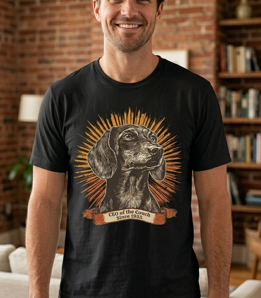 CEO of the Couch Since 1935 — Funny Dachshund pet Shirt | Wiener Dog Gift