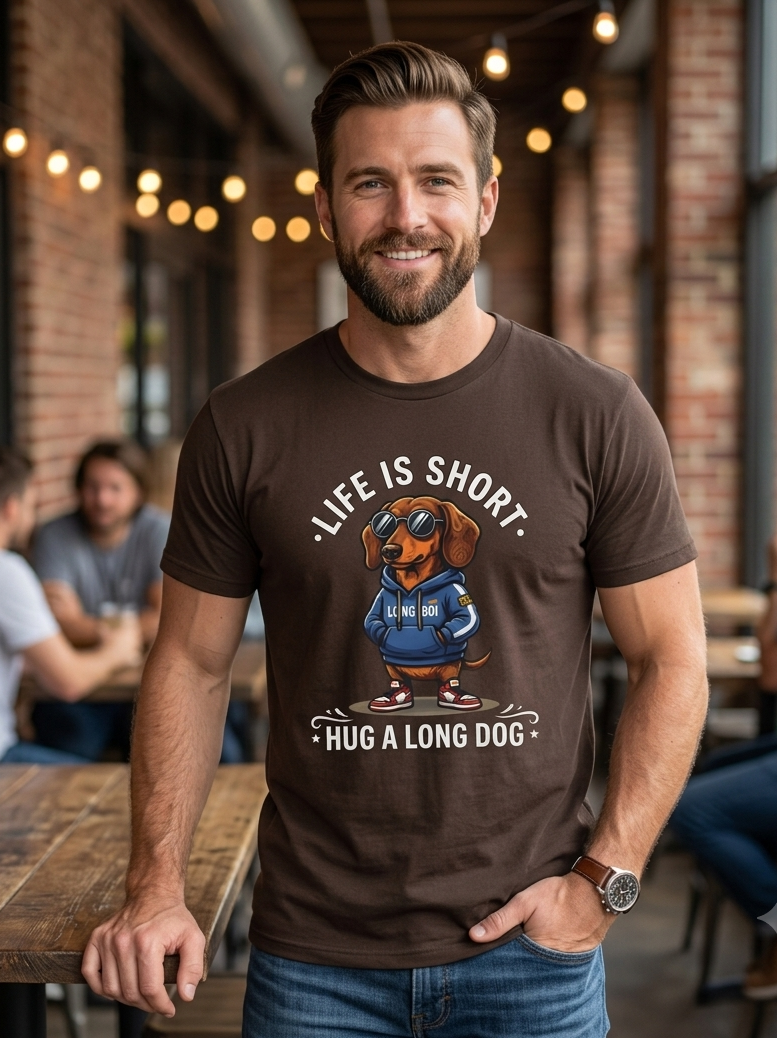 Life Is Short Hug a Long Dog — Dachshund Lover pet Shirt | Wiener Dog Gift