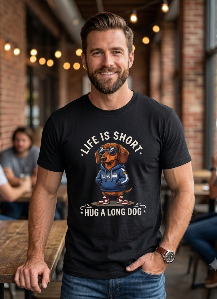 Life Is Short Hug a Long Dog — Dachshund Lover pet Shirt | Wiener Dog Gift