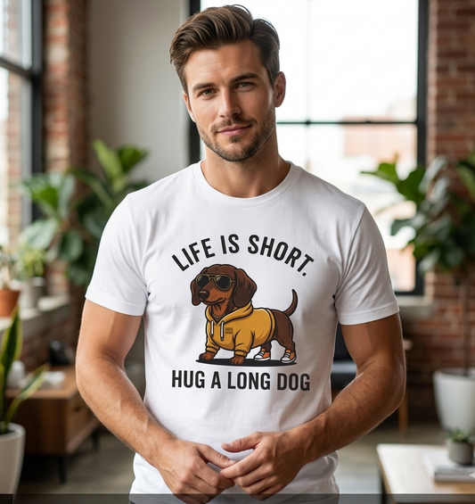 Life Is Short Hug a Long Dog — Dachshund Lover pet Shirt | Wiener Dog Gift