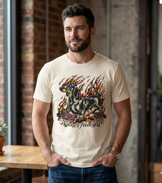 Wiener From Hell — Edgy Dachshund Graphic pet Shirt | Funny Wiener Dog Gift