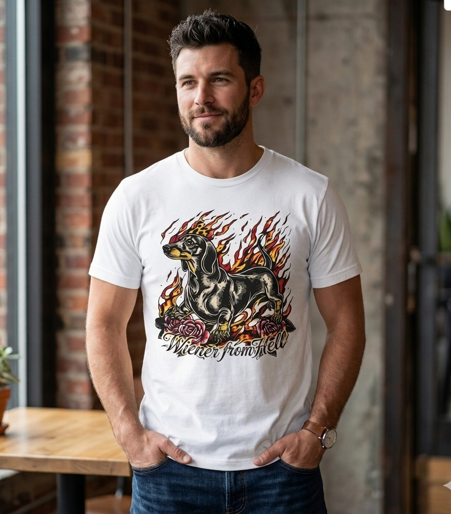 Wiener From Hell — Edgy Dachshund Graphic pet Shirt | Funny Wiener Dog Gift