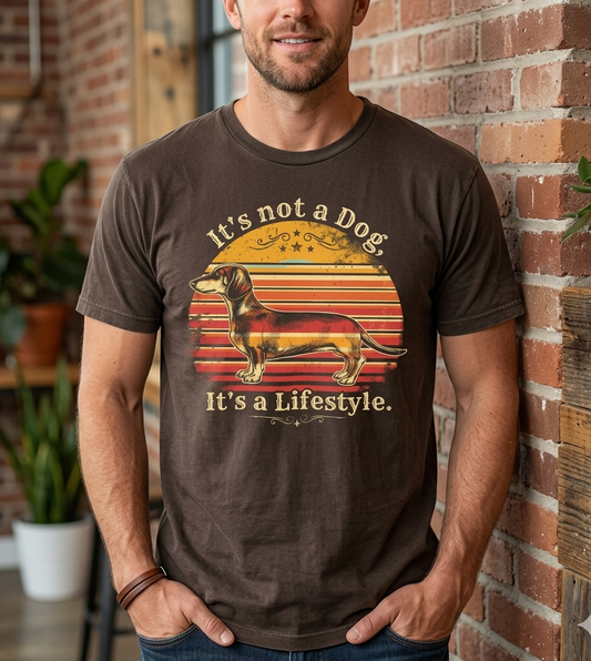 Retro Dachshund pet Tee — "It's Not a Dog, It's a Lifestyle"