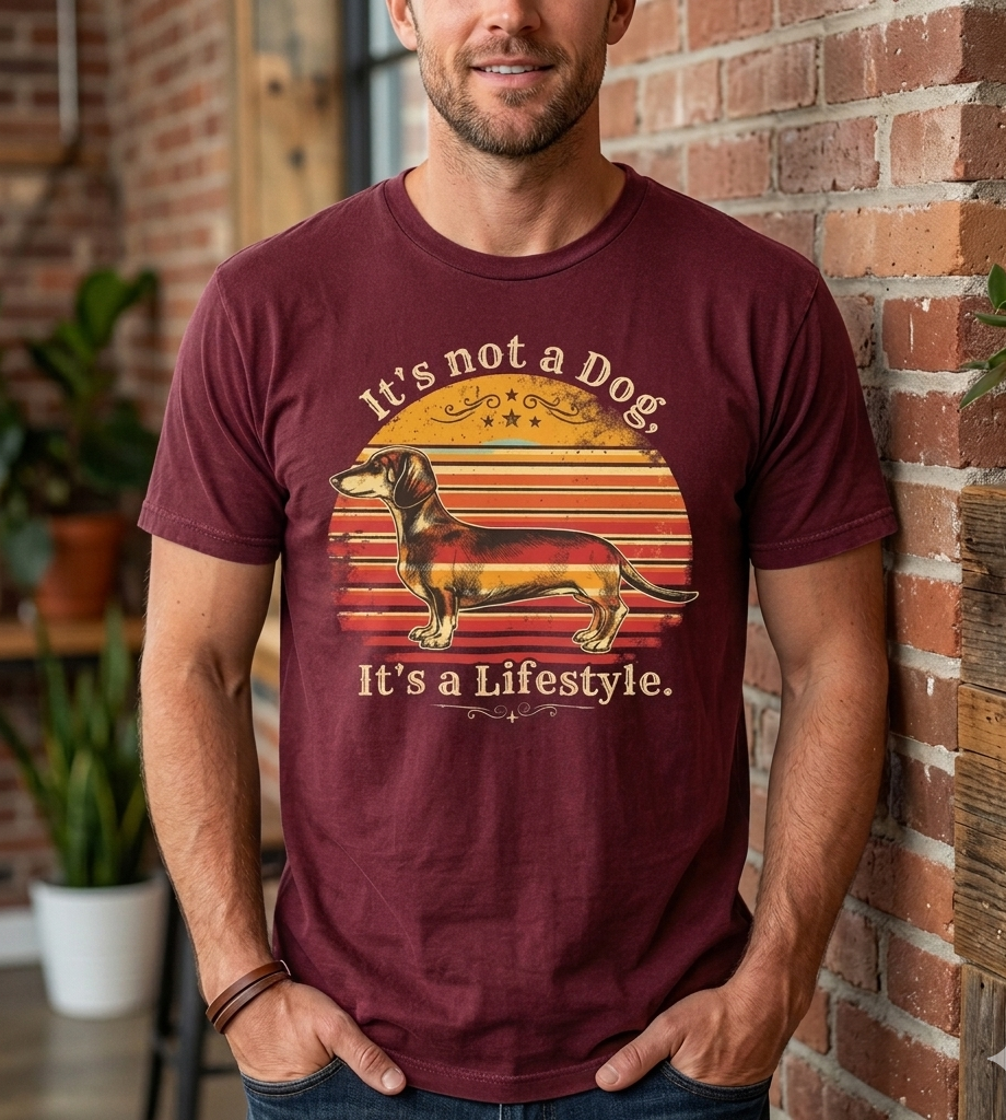 Retro Dachshund pet Tee — "It's Not a Dog, It's a Lifestyle"