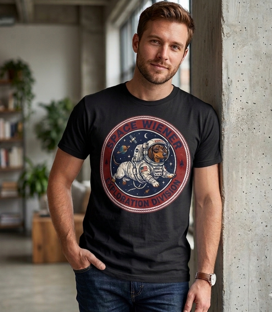 Space wiener Exploration division — "Dachshung  pet Tee " | Weiner