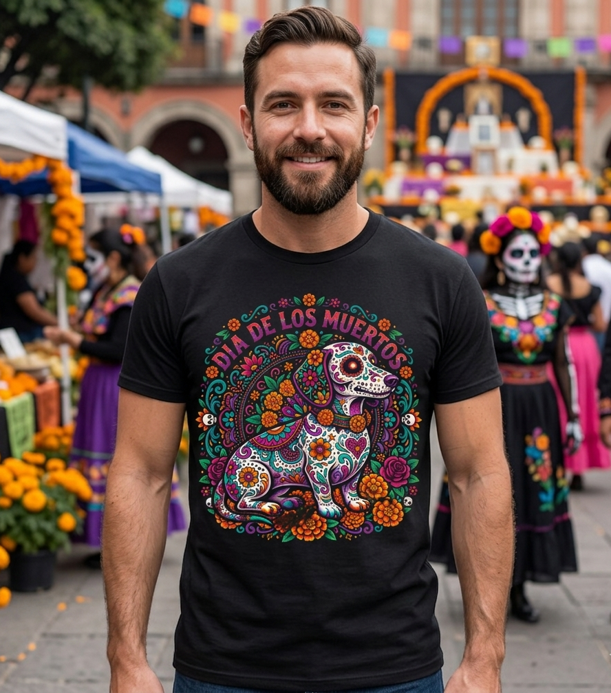 Dia De Los Muertos Dachshund Shirt — Sugar Skull Wiener Pet Dog Tee | Dachshund Gift For Her