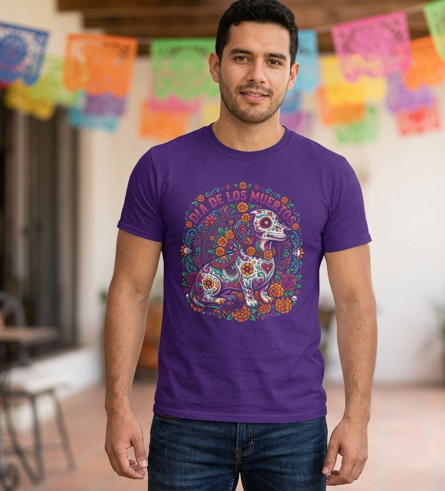 Dia De Los Muertos Dachshund Shirt — Sugar Skull Wiener Pet Dog Tee | Dachshund Gift For Her